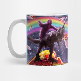 Sloth Riding Unicorn Dinosaur on Burrito Mug